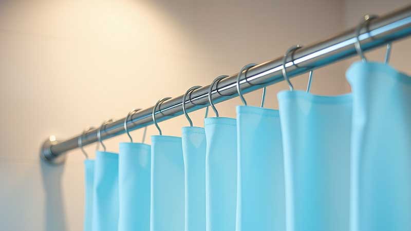 Shower Curtain Rods in Silver